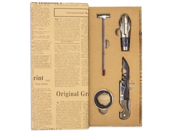 Set de vino Riva con sacacorchos y termómetro en estuche detalle 5