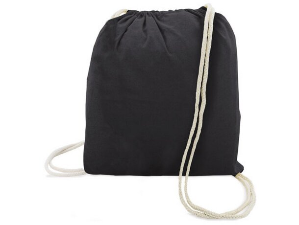 Bolsa mochila blanca algodon negro