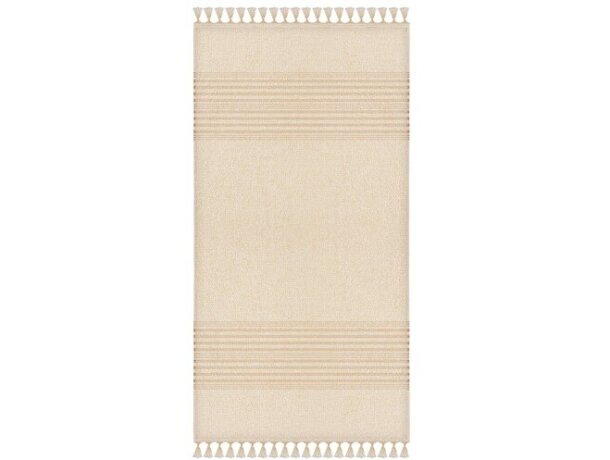 Toalla pareo Cala Galdana con algodón reciclado y orgánico Camel detalle 8