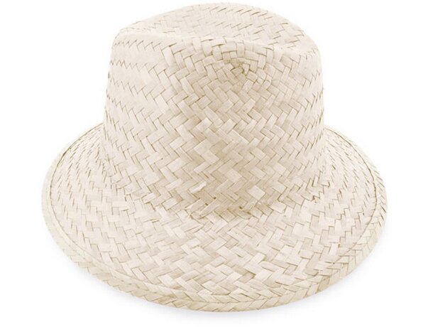 Sombrero paja capo verdoso blanco