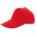 Gorra de 5 paneles en algodón grueso roja barata
