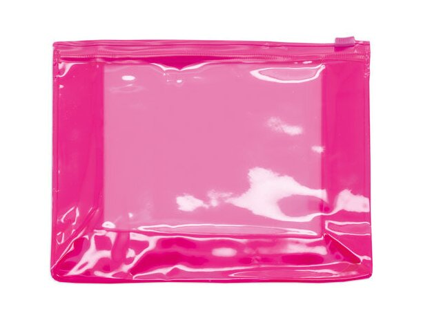 Neceser transparente travel fucsia