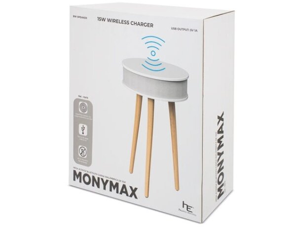 Mesa altavoz bluetooth con carga inalámbrica Monymax negro