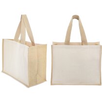 Bolsa Bombai algodón canvas yute asas reforzadas