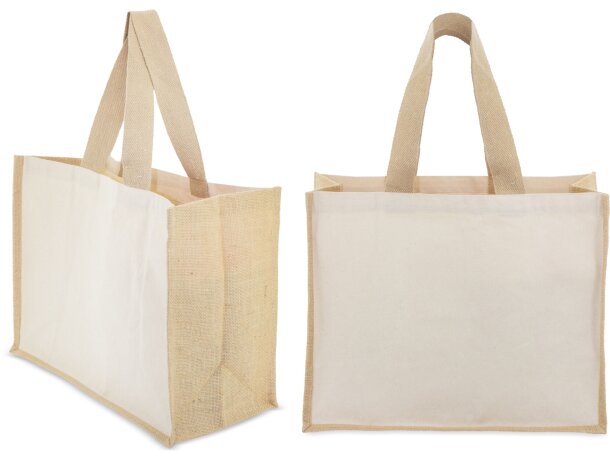 Bolsa Eco Bombai de algodón y yute detalle 1