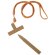 Bolígrafo en forma de cruz con colgante marron