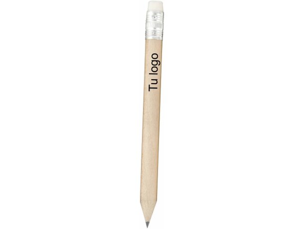Lápiz de madera mini con goma personalizado