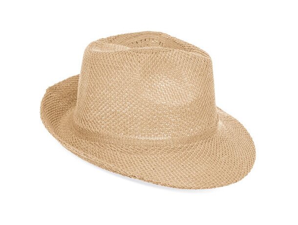 Sombrero de ala ancha en poliester marron