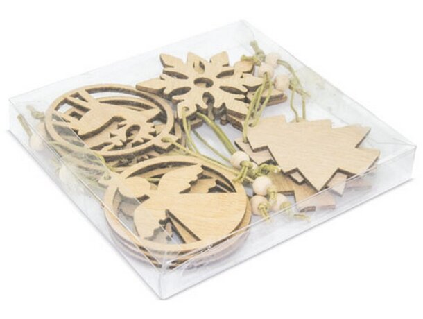 Set adornos de madera Noelly
