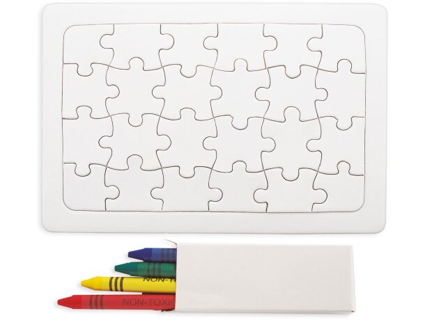 Puzzle con ceras para colorear grabado