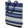 Bolsa de algodón reciclado Trinity con rayas de colores Azul detalle 1