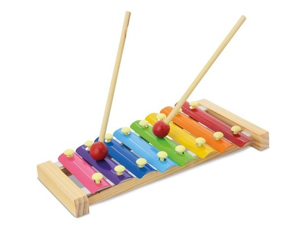 Xilófono de madera Doremi con ocho tonos educativos multicolor detalle 2