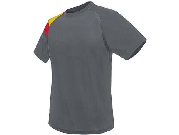 Camiseta técnica bandera D&F Galdana en poliéster transpirable Gris detalle 18