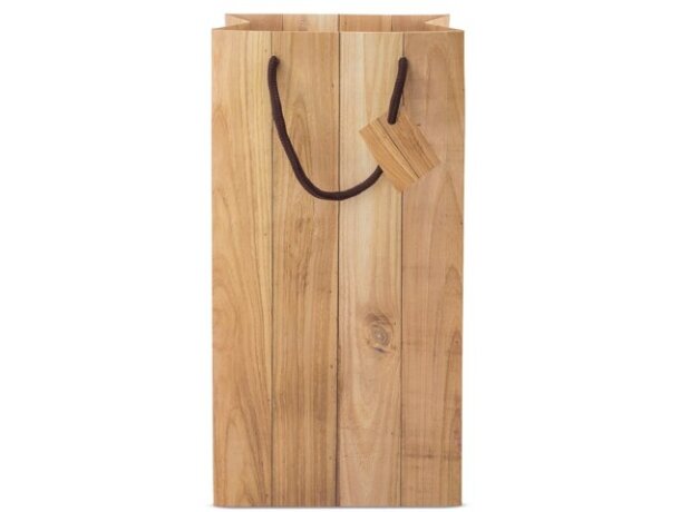 Bolsa papel efecto madera 2 botellas Abeto detalle 5