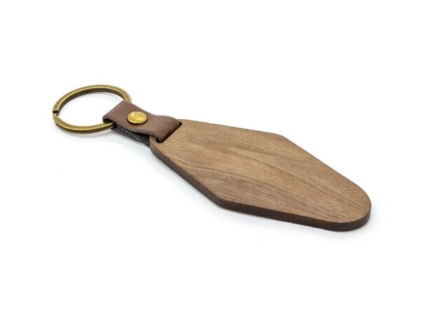 Llavero de madera Samoa con forma rombo detalle 3