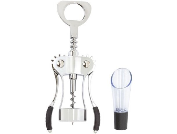 Set de vino Piamonte con abridor y vertedor en acero inoxidable detalle 8