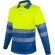 Polo manga larga con bolsillo y bandas reflectantes QVO Amarillo/azul royal