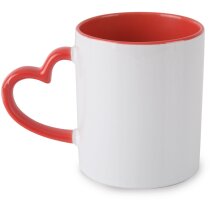 Taza cerámica blanca con forma de corazón 300 ml