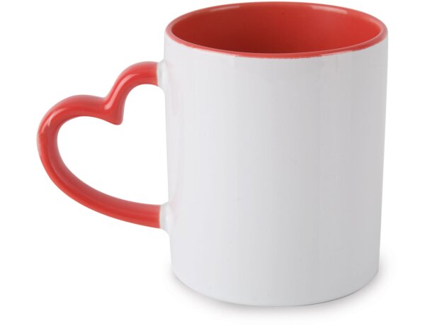 Taza cerámica blanca con forma de corazón 300 ml