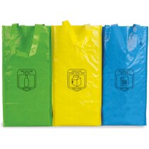 Set tres bolsas non woven amarilla azul verde