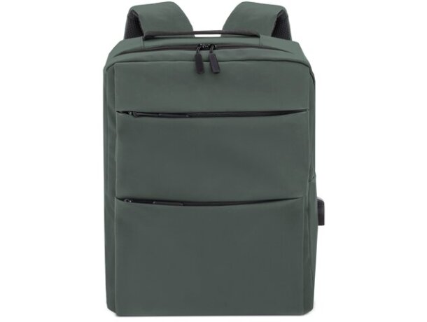 Mochila portaordenador soft-touch Davis PU resistente al agua Verde detalle 15