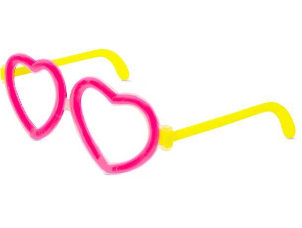 Gafas de neón Luv con estructura y barras luminosas para fiestas detalle 1
