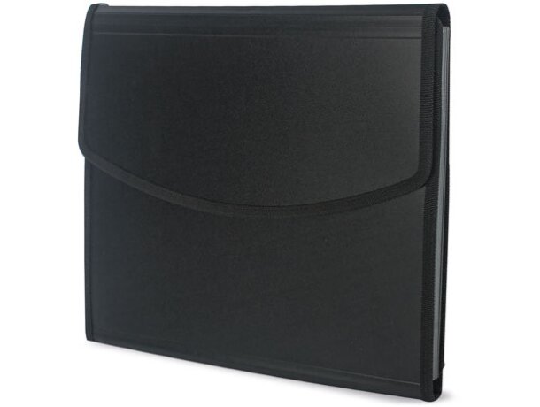 Carpeta con archivador y cierre de velcro negro