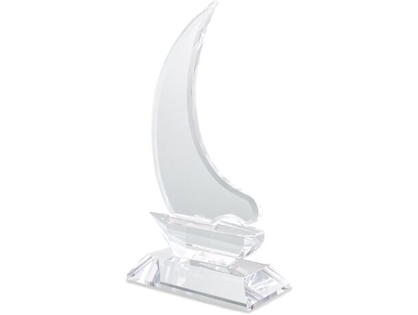 Trofeo de cristal en forma de barco para grabar barato