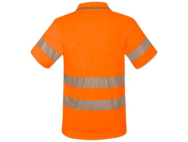 Polo con bolsillo y bandas reflectantes elásticas QVO Naranja detalle 1