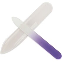 Lima de uñas de cristal con funda lila