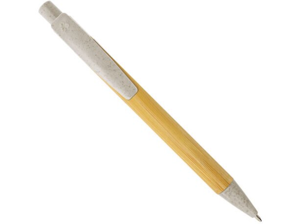 Bolígrafo de bambú y fibra de trigo crudo