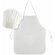 Set de delantal y gorro en no tejido para niños blanco