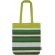 Bolsa de algodón reciclado Trinity con rayas de colores Verde