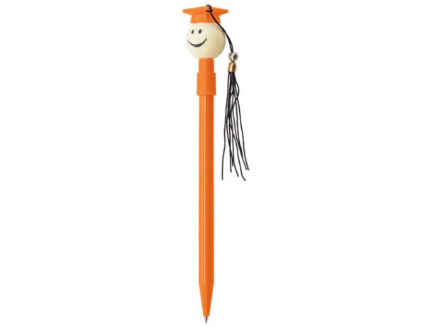 Bolígrafo con muñeco graduado naranja