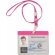 Lanyard con acreditación de pvc fucsia grabado
