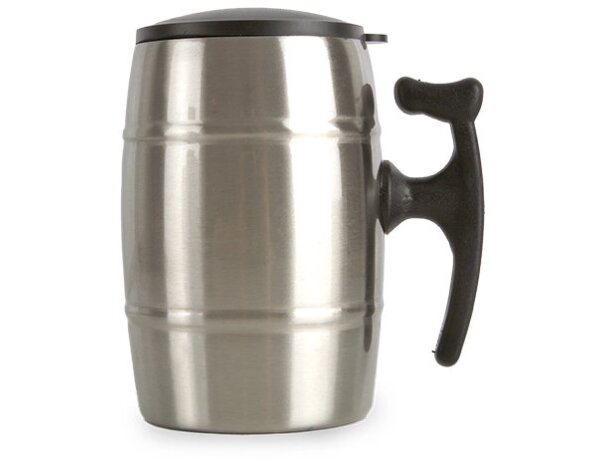 Mug anatómica con tapa Viking plata