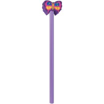 Lápiz de madera grabado diseño de mariposa en goma