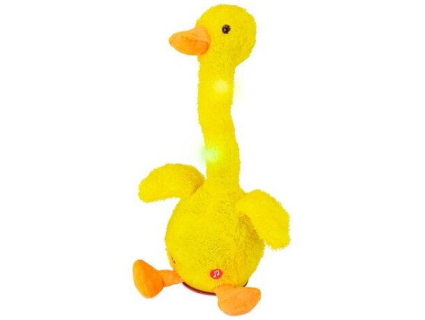 Pato bailarín Duky con grabación de voz y luces LED detalle 3