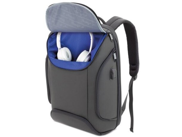 Mochila semirrígida Hofman con bolsillo antirrobo y USB detalle 5