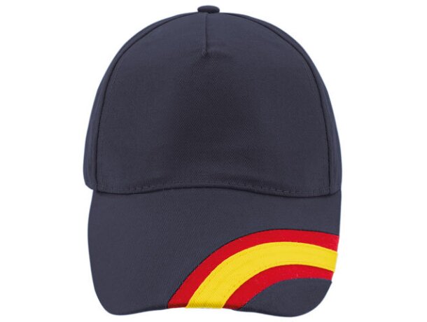 Gorra sencilla d e5 paneles con detalles de la bandera azul marino