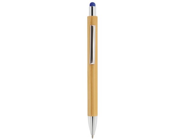 Boligrafo bambu con touch Borneo azul