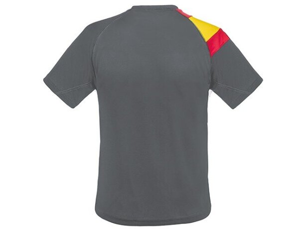 Camiseta técnica bandera D&F Galdana en poliéster transpirable Gris detalle 2