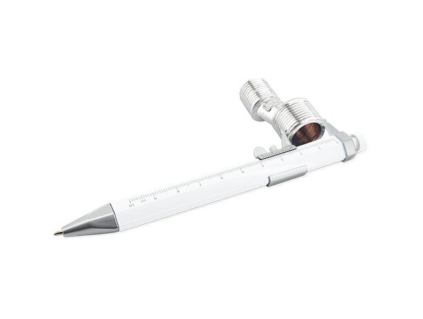 Bolígrafo con escalímetro blanco