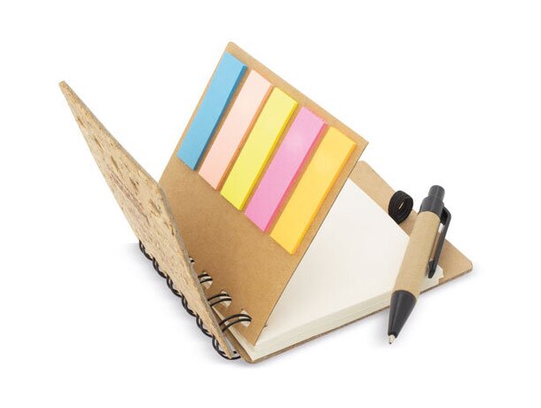 Libreta con marcadores y tapas de corcho