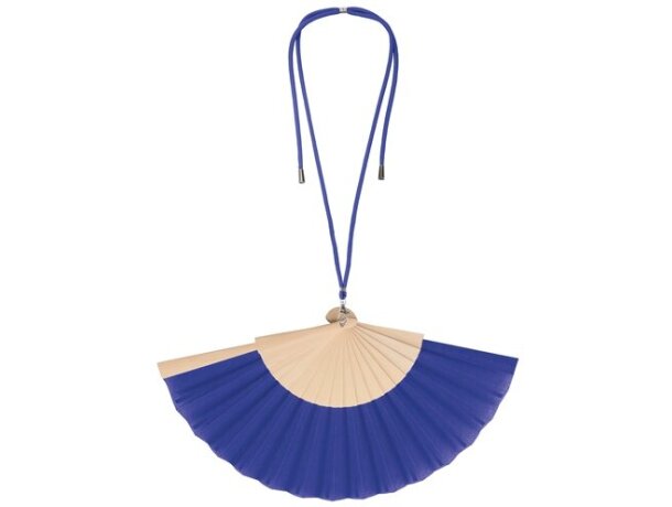 Abanico Calpe con cuerda ajustable de poliéster y madera Azul royal detalle 5