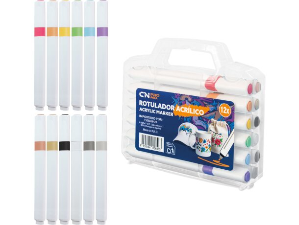 Set 12 rotuladores acrílicos Kolorin multiusos detalle 1