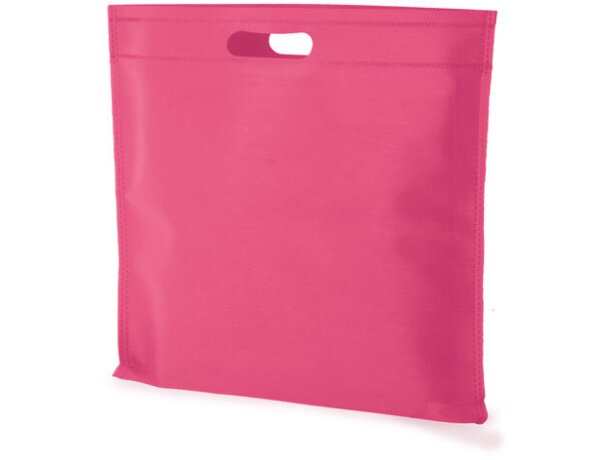 Bolsa cuadrada de non woven personalizado fucsia
