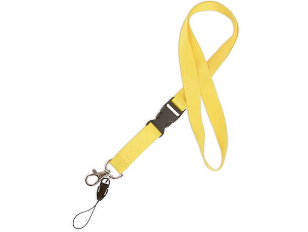 Lanyard doble de poliéster amarilla