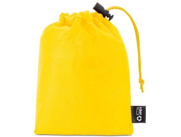 Poncho plegable Bross con bolsa rPET para campañas corporativas Amarilla detalle 5