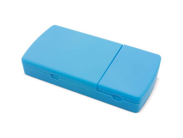 Pastillero cortador con 2 secciones extraibles azul
